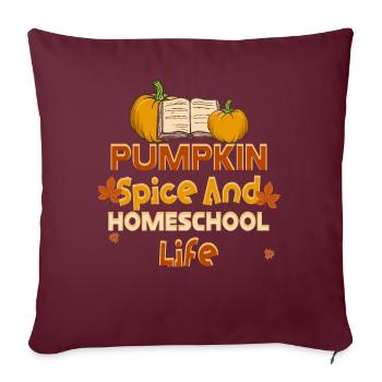 Épices à la citrouille et vie à la maison - Housse de coussin décorative 45 x 45 cm - bordeaux - Devant