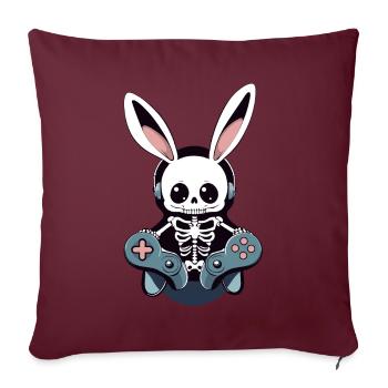 Lapin de Pâques Gamer Gaming Streetwear Iconique - Housse de coussin décorative 45 x 45 cm - bordeaux - Devant