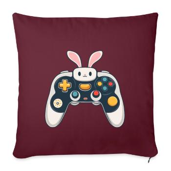 Lapin de Pâques Gamer Iconic Gaming Streetwear - Housse de coussin décorative 45 x 45 cm - bordeaux - Devant