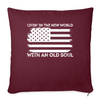 Livin dans le Nouveau Monde Vieille Âme - Housse de coussin décorative 45 x 45 cm - bordeaux - Devant