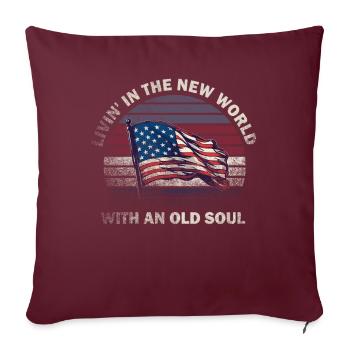 Livin dans le Nouveau Monde Vieille Âme - Housse de coussin décorative 45 x 45 cm - bordeaux - Devant
