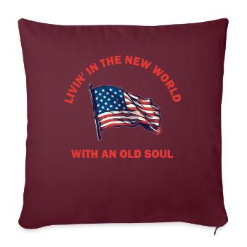 Livin dans le Nouveau Monde Vieille Âme - Housse de coussin décorative 45 x 45 cm - bordeaux - Devant