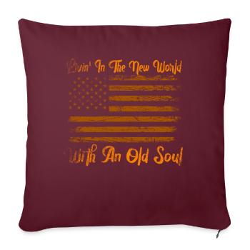Livin dans le Nouveau Monde Vieille Âme - Housse de coussin décorative 45 x 45 cm - bordeaux - Devant
