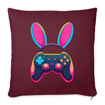Lapin de Pâques Gamer & Gaming Streetwear Iconique - Housse de coussin décorative 45 x 45 cm - bordeaux - Devant