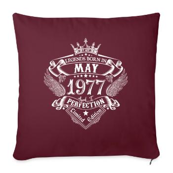 Mai 1977 anniversaire Mai 1977 Mai cadeau - Housse de coussin décorative 45 x 45 cm - bordeaux - Devant
