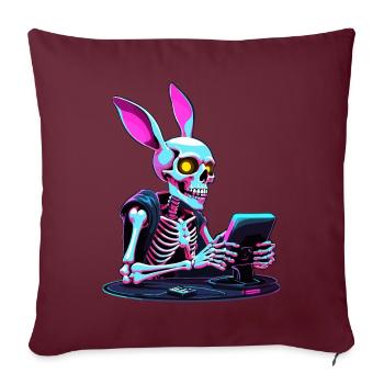 Lapin de Pâques Gamer et Design de streetwear de jeu - Housse de coussin décorative 45 x 45 cm - bordeaux - Devant