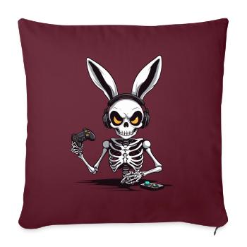 Lapin de Pâques Gamer & Gaming Streetwear Iconique - Housse de coussin décorative 45 x 45 cm - bordeaux - Devant