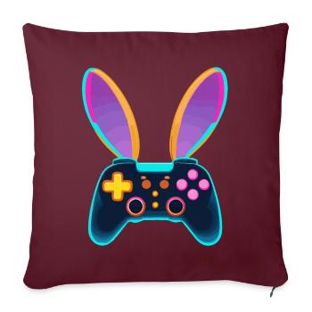 Lapin de Pâques Gamer et Gaming Streetwear Look de Pâques - Housse de coussin décorative 45 x 45 cm - bordeaux - Devant