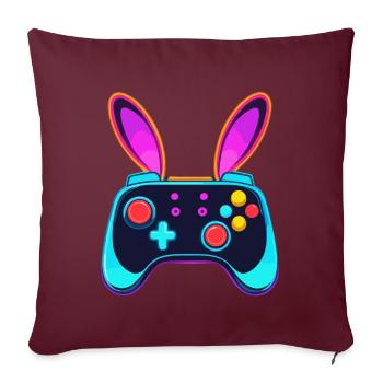 Lapin de Pâques Gamer & Gaming Streetwear Iconique - Housse de coussin décorative 45 x 45 cm - bordeaux - Devant