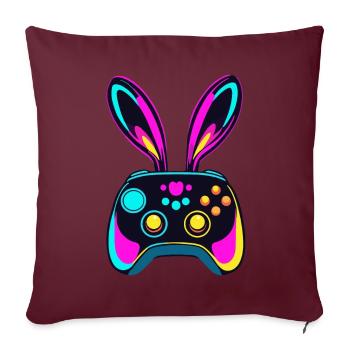 Lapin de Pâques Gamer - Gaming Streetwear Iconique - Housse de coussin décorative 45 x 45 cm - bordeaux - Devant