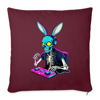 Lapin de Pâques Gamer & Gaming Streetwear Iconique - Housse de coussin décorative 45 x 45 cm - bordeaux - Devant