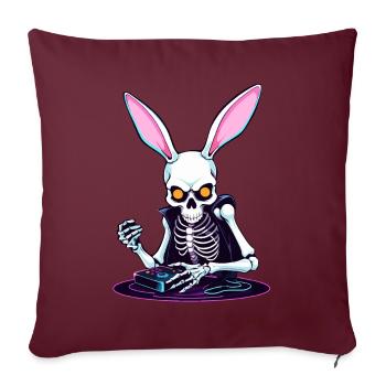Lapin de Pâques Gamer et Design de streetwear de jeu - Housse de coussin décorative 45 x 45 cm - bordeaux - Devant