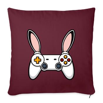 Lapin de Pâques Gamer & Gaming Streetwear Iconique - Housse de coussin décorative 45 x 45 cm - bordeaux - Devant