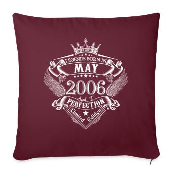 Mai 2006 anniversaire Mai 2006 Mai cadeau - Housse de coussin décorative 45 x 45 cm - bordeaux - Devant