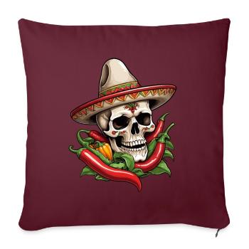 Aesthetic Chili Skull Design Mexikanisch Style - Sofakissenbezug 45 x 45 cm - Burgunderrot - Vorne