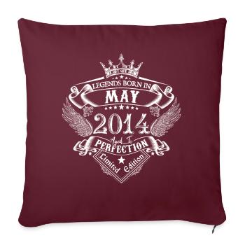 Mai 2014 anniversaire Mai 2014 Mai cadeau - Housse de coussin décorative 45 x 45 cm - bordeaux - Devant