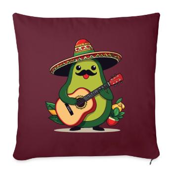 Avocado Mexikanischer Mariachi Gitarrenspieler - Sofakissenbezug 45 x 45 cm - Burgunderrot - Vorne