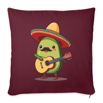 Avocado Mexikanischer Mariachi Gitarren Fiesta - Sofakissenbezug 45 x 45 cm - Burgunderrot - Vorne