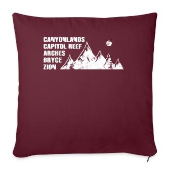 Explorez les montagnes des parcs nationaux de l’Utah - Housse de coussin décorative 45 x 45 cm - bordeaux - Devant