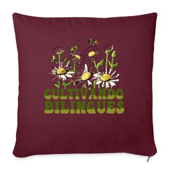Cultivando Bilingües Professeur d’espagnol - Housse de coussin décorative 45 x 45 cm - bordeaux - Devant