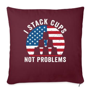 Sport Stacking Stacks Coupe de vitesse empilée - Housse de coussin décorative 45 x 45 cm - bordeaux - Devant