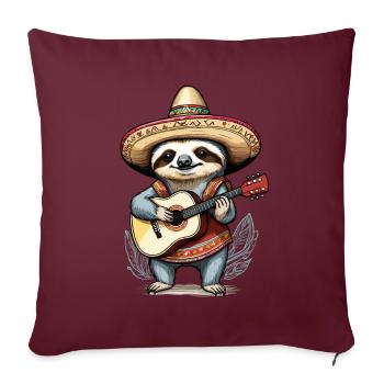 Faultier Mariachi Mexiko Musik Fiesta - Sofakissenbezug 45 x 45 cm - Burgunderrot - Vorne