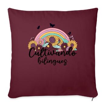 Cultivando Bilingües Professeur d’espagnol - Housse de coussin décorative 45 x 45 cm - bordeaux - Devant