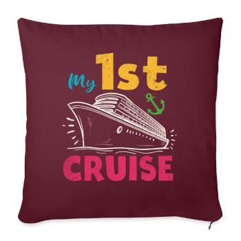 Ma première croisière en famille - Fun - Housse de coussin décorative 45 x 45 cm - bordeaux - Devant