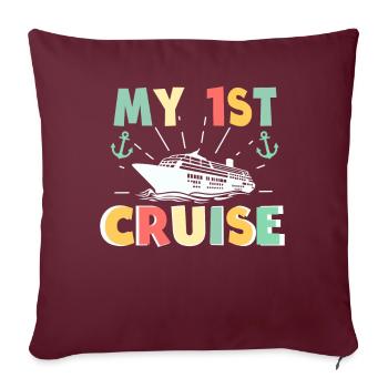 Ma première croisière en famille - Fun - Housse de coussin décorative 45 x 45 cm - bordeaux - Devant