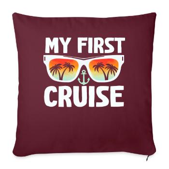 Ma première croisière en famille - Fun - Housse de coussin décorative 45 x 45 cm - bordeaux - Devant