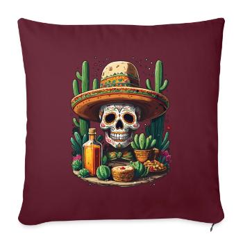 Tequila Drink Skull Cinco De Mayo Mexiko Feiern - Sofakissenbezug 45 x 45 cm - Burgunderrot - Vorne