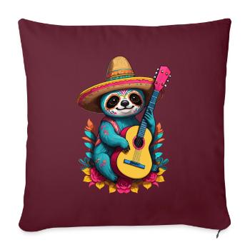 Faultier Mexikanischer Mariachi Musik Fiesta - Sofakissenbezug 45 x 45 cm - Burgunderrot - Vorne