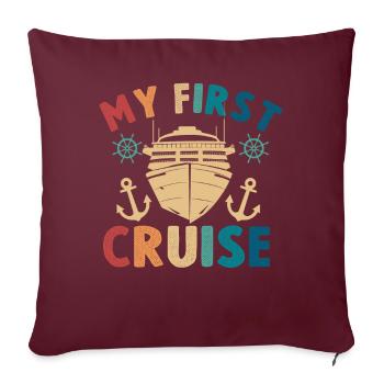Ma première croisière en famille - Fun - Housse de coussin décorative 45 x 45 cm - bordeaux - Devant