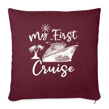 Ma première croisière en famille - Fun - Housse de coussin décorative 45 x 45 cm - bordeaux - Devant