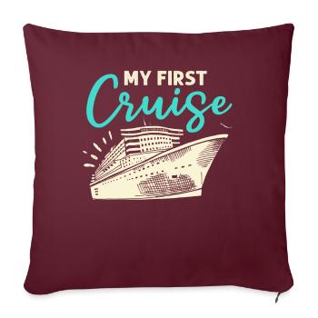 Ma première croisière en famille - Fun - Housse de coussin décorative 45 x 45 cm - bordeaux - Devant