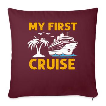 Ma première croisière en famille - Fun - Housse de coussin décorative 45 x 45 cm - bordeaux - Devant