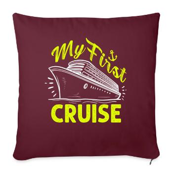 Ma première croisière en famille - Fun - Housse de coussin décorative 45 x 45 cm - bordeaux - Devant