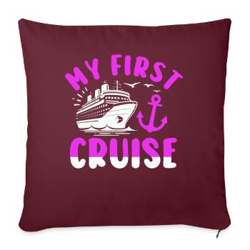 Ma première croisière en famille - Fun - Housse de coussin décorative 45 x 45 cm - bordeaux - Devant