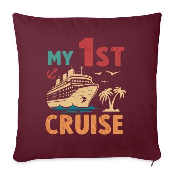 Ma première croisière en famille - Fun - Housse de coussin décorative 45 x 45 cm - bordeaux - Devant