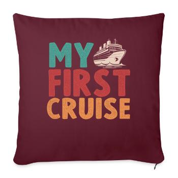Ma première croisière en famille - Fun - Housse de coussin décorative 45 x 45 cm - bordeaux - Devant