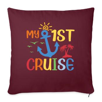 Ma première croisière en famille - Fun - Housse de coussin décorative 45 x 45 cm - bordeaux - Devant