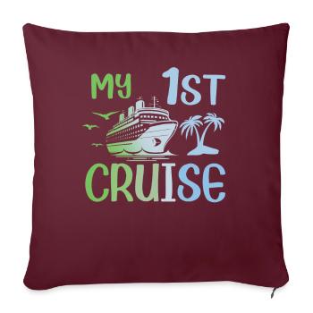 Ma première croisière en famille - Fun - Housse de coussin décorative 45 x 45 cm - bordeaux - Devant