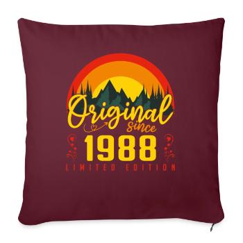 Anniversaire 1988 cadeau 1988 anniversaire - Housse de coussin décorative 45 x 45 cm - bordeaux - Devant