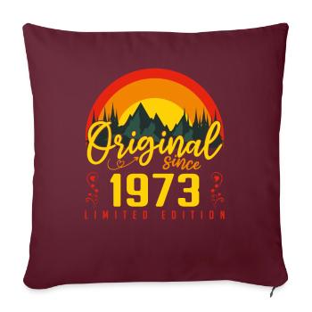 Anniversaire 1973 cadeau 1973 anniversaire - Housse de coussin décorative 45 x 45 cm - bordeaux - Devant