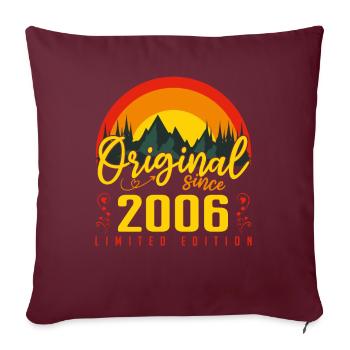 Anniversaire 2006 cadeau 2006 anniversaire - Housse de coussin décorative 45 x 45 cm - bordeaux - Devant