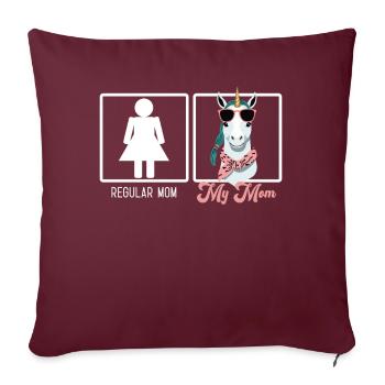 Drôle Maman Comparaison Licorne Maman - Housse de coussin décorative 45 x 45 cm - bordeaux - Devant
