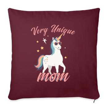 Licorne maman licornes aimant très Unique - Housse de coussin décorative 45 x 45 cm - bordeaux - Devant