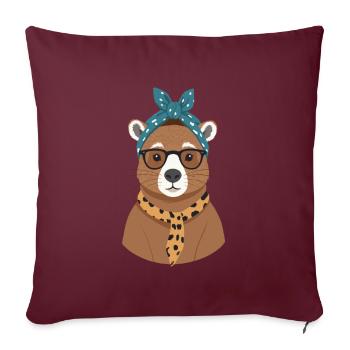 Drôle Capymama Capybara Maman - Housse de coussin décorative 45 x 45 cm - bordeaux - Devant
