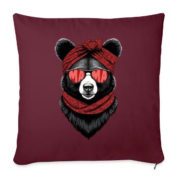 Drôle Maman Ours Mère Ours Ours Amoureux de l’Ours - Housse de coussin décorative 45 x 45 cm - bordeaux - Devant