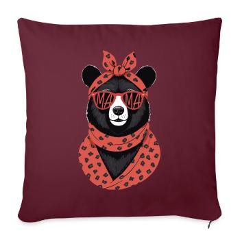 Drôle Maman Ours Mère Ours Ours Amoureux de l’Ours - Housse de coussin décorative 45 x 45 cm - bordeaux - Devant